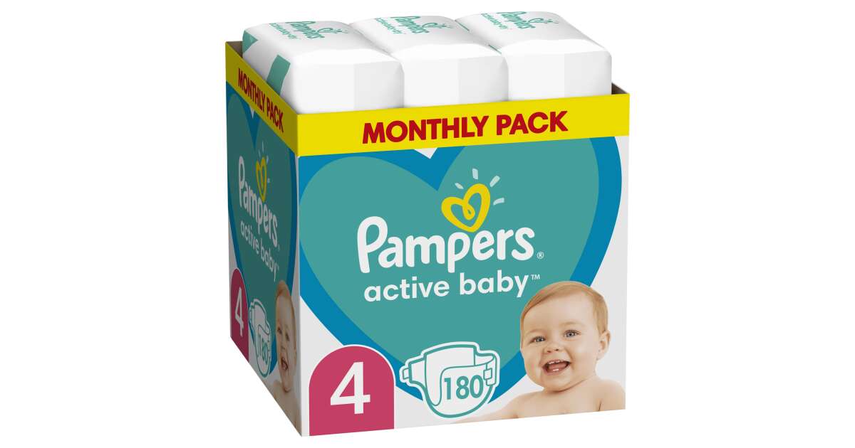 pampers active baby 4+ monthly pack