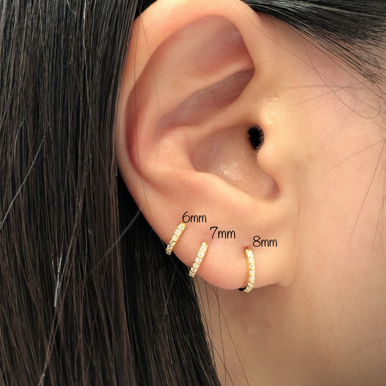 micro huggie earrings