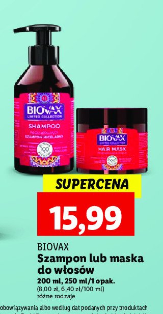 biovax limited collection szampon japońska wiśnia & mleko migdałowe 200ml