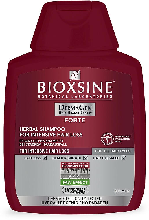 bioxsine dermagen forte szampon przeciw wypadaniu włosów czarny