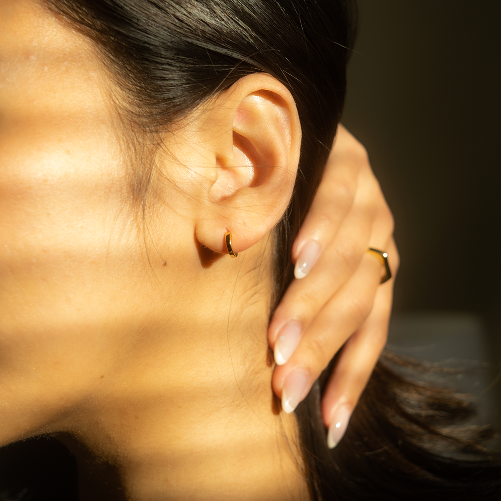 micro huggie earrings